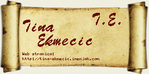 Tina Ekmečić vizit kartica